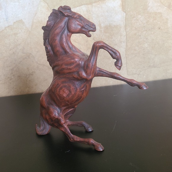 Vintage Hartland Rearing Horse Figurine Faux Wood Grain Brown Equestrian Decor - Picture 4 of 8